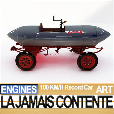 Record Car La Jamais Contente 3D model_1