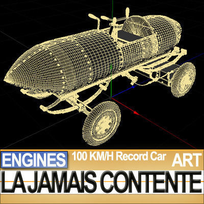 Record Car La Jamais Contente 3D model_15