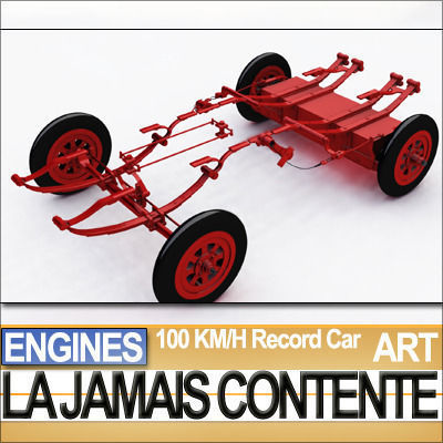 Record Car La Jamais Contente 3D model_3
