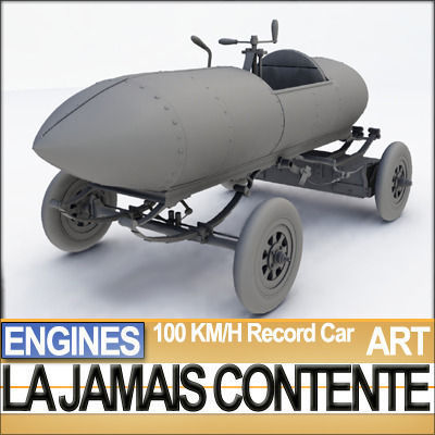 Record Car La Jamais Contente 3D model_14