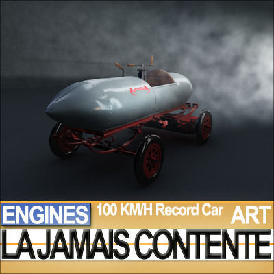 Record Car La Jamais Contente 3D model_9