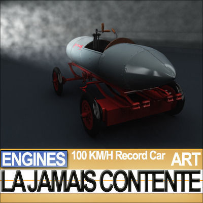 Record Car La Jamais Contente 3D model_12