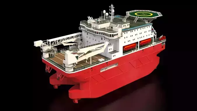 Ship 3d model - Offshore accommodation ship 84m  3D model