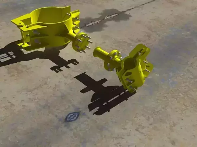 Lap joint flange connection Free 3D model