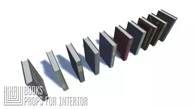 Books - props for interior Low-poly 3D model
