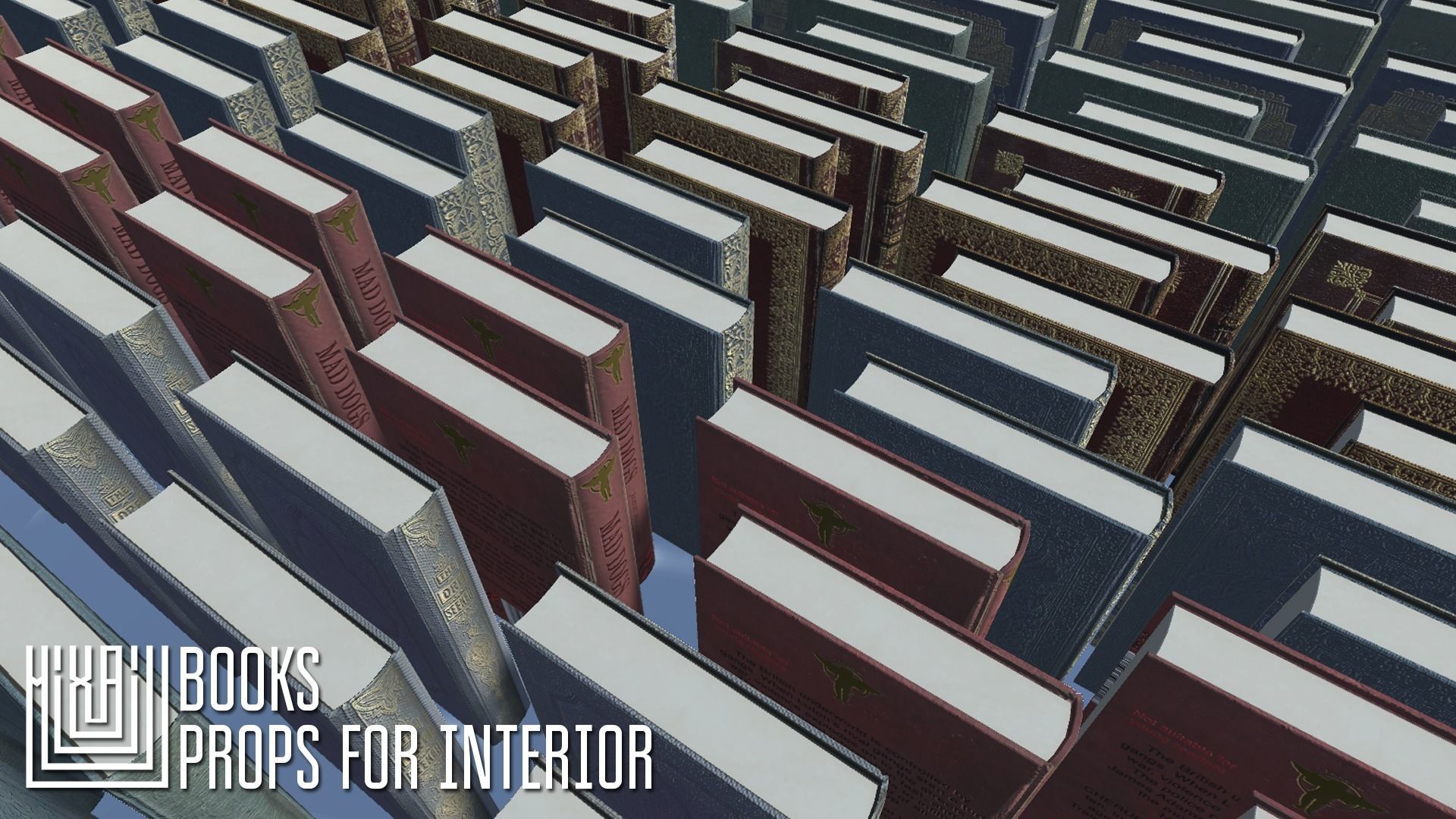 Books - props for interior Low-poly 3D model_4