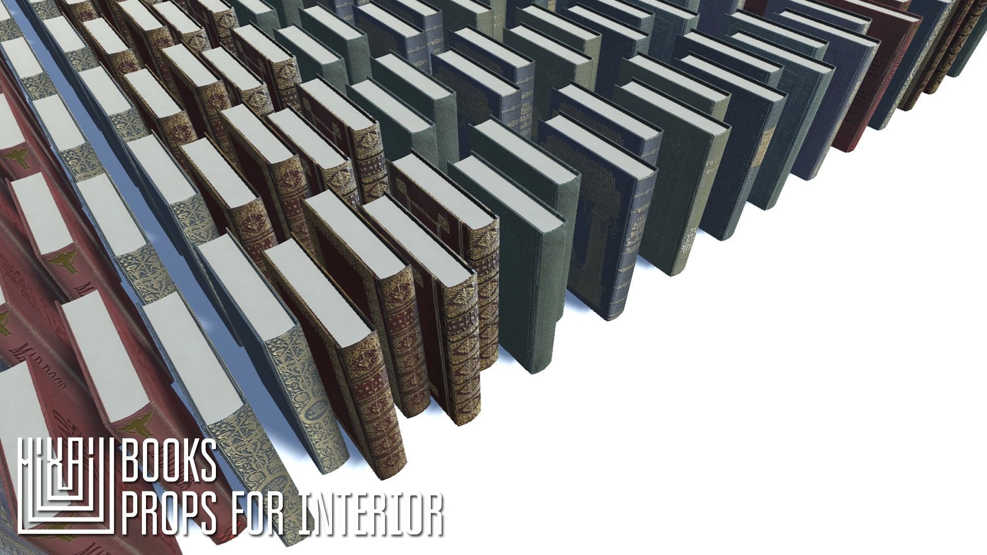 Books - props for interior Low-poly 3D model_2