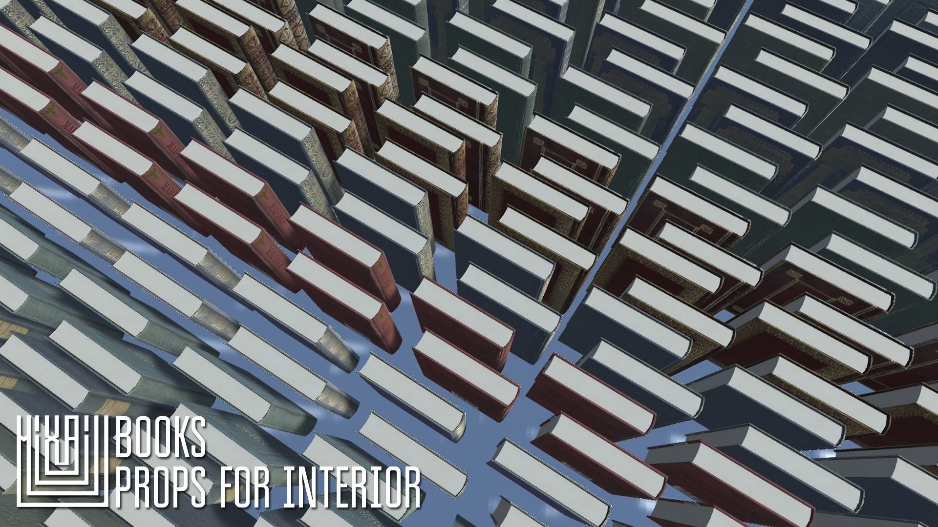 Books - props for interior Low-poly 3D model_3