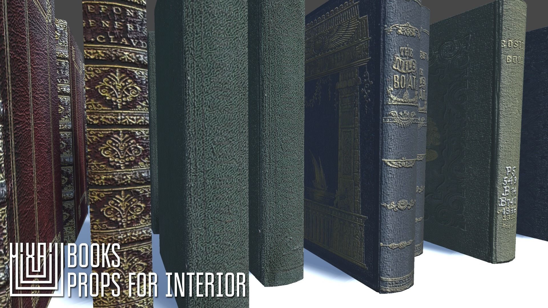Books - props for interior Low-poly 3D model_5