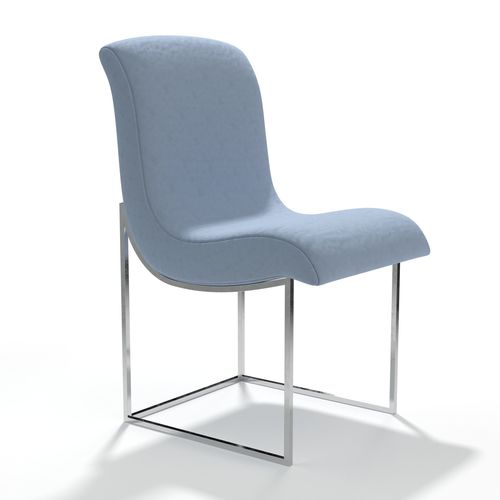 Six Milo Baughman Chrome Scoop Dining Chairs for Thayer Coggin 3D model