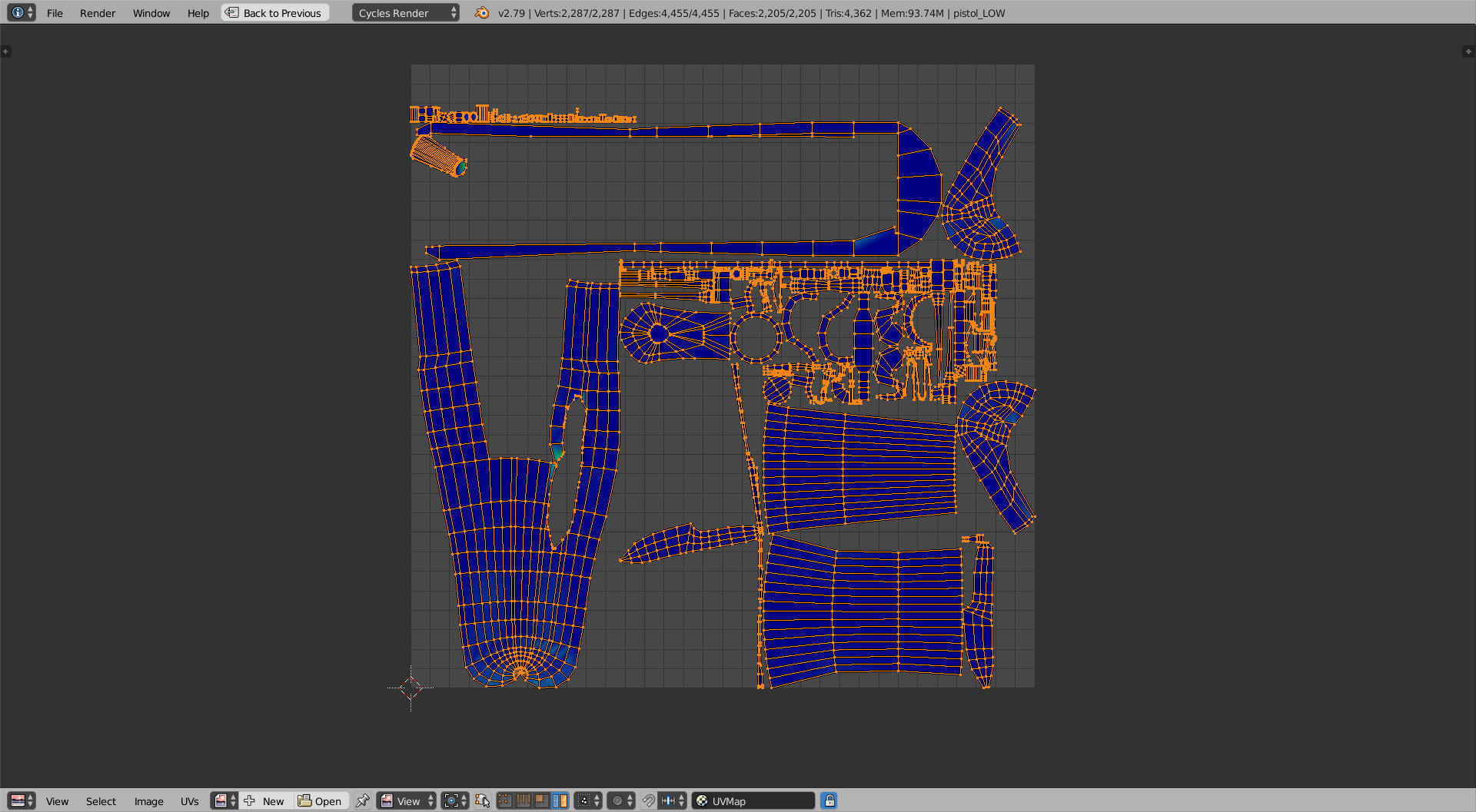 Flintlock Pistol Low-poly 3D model_10