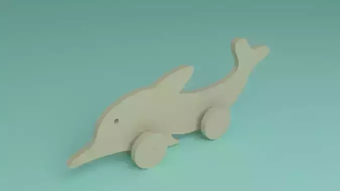 toy wooden dolphin 2d