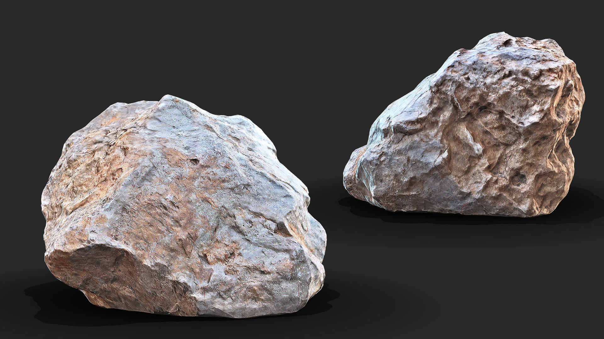 UE4 Unity 3D Scan Stone 16xPack with 8K PBR material Low-poly 3D model_5