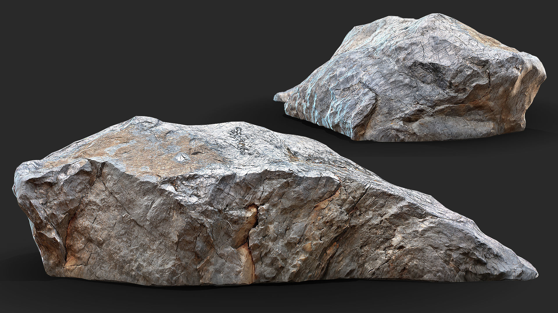 UE4 Unity 3D Scan Stone 16xPack with 8K PBR material Low-poly 3D model_13