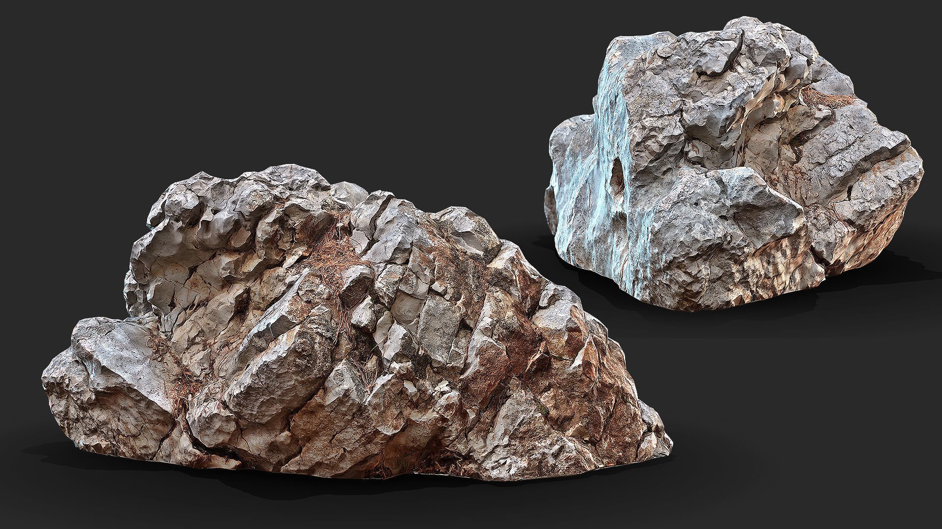 UE4 Unity 3D Scan Stone 16xPack with 8K PBR material Low-poly 3D model_12