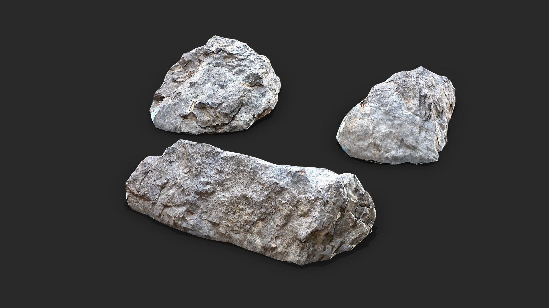 UE4 Unity 3D Scan Stone 16xPack with 8K PBR material Low-poly 3D model_14