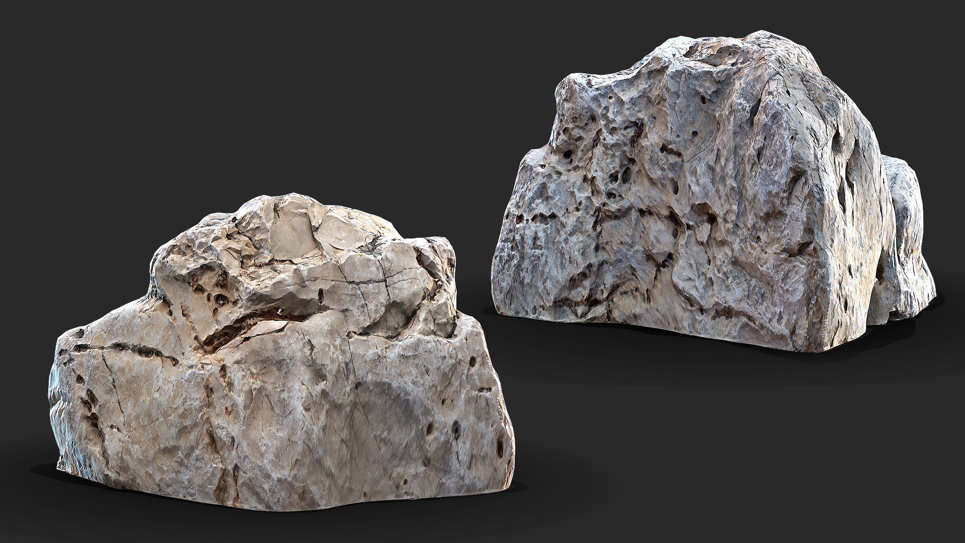 UE4 Unity 3D Scan Stone 16xPack with 8K PBR material Low-poly 3D model_6