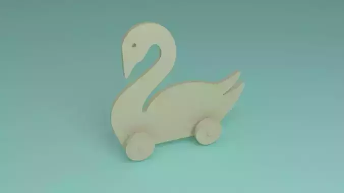 toy wooden swan 2d