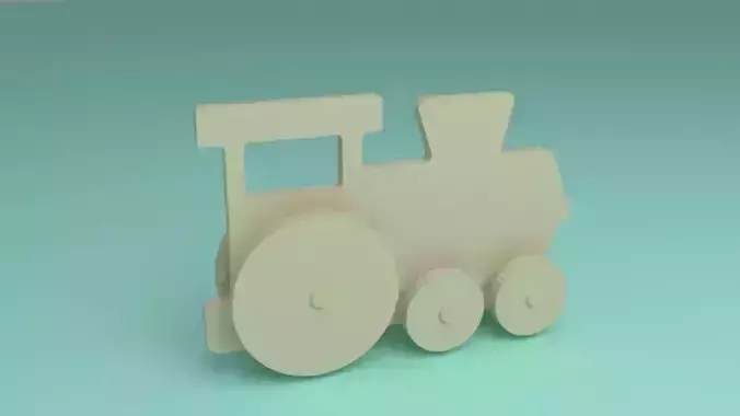 toy wooden train 2d