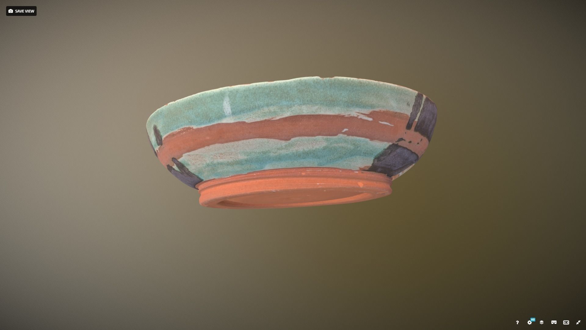 Ceramic Bowl Low-poly 3D model_2