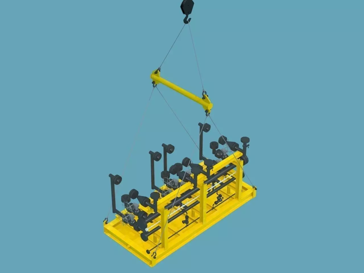 Manifol skid rigging Free 3D model