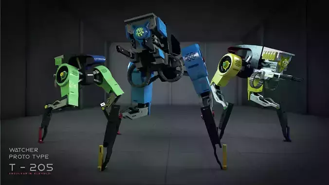 two legs robot 3D model