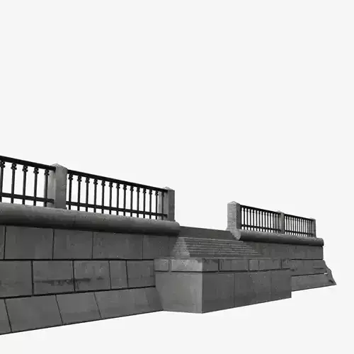 Modular embankment Low-poly 3D model