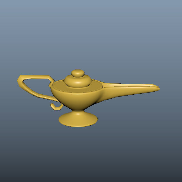 Aladdin magic lamp cartoon 3D model_4