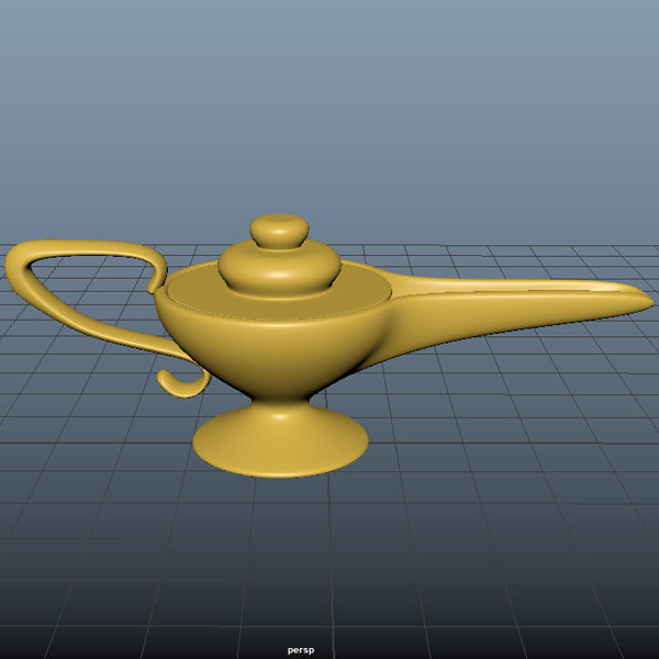 Aladdin magic lamp cartoon 3D model_1