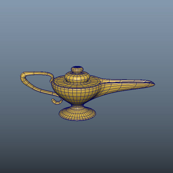 Aladdin magic lamp cartoon 3D model_6