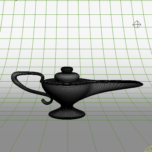 Aladdin magic lamp cartoon 3D model_3
