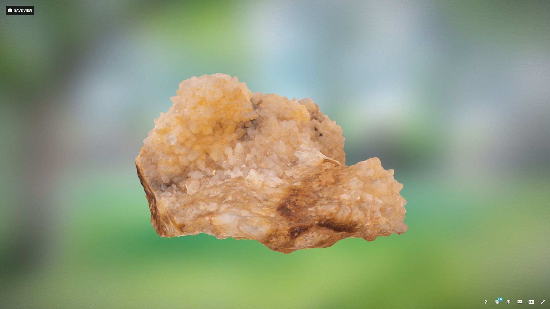 Quartz Crystal Geode Low-poly 3D model_6