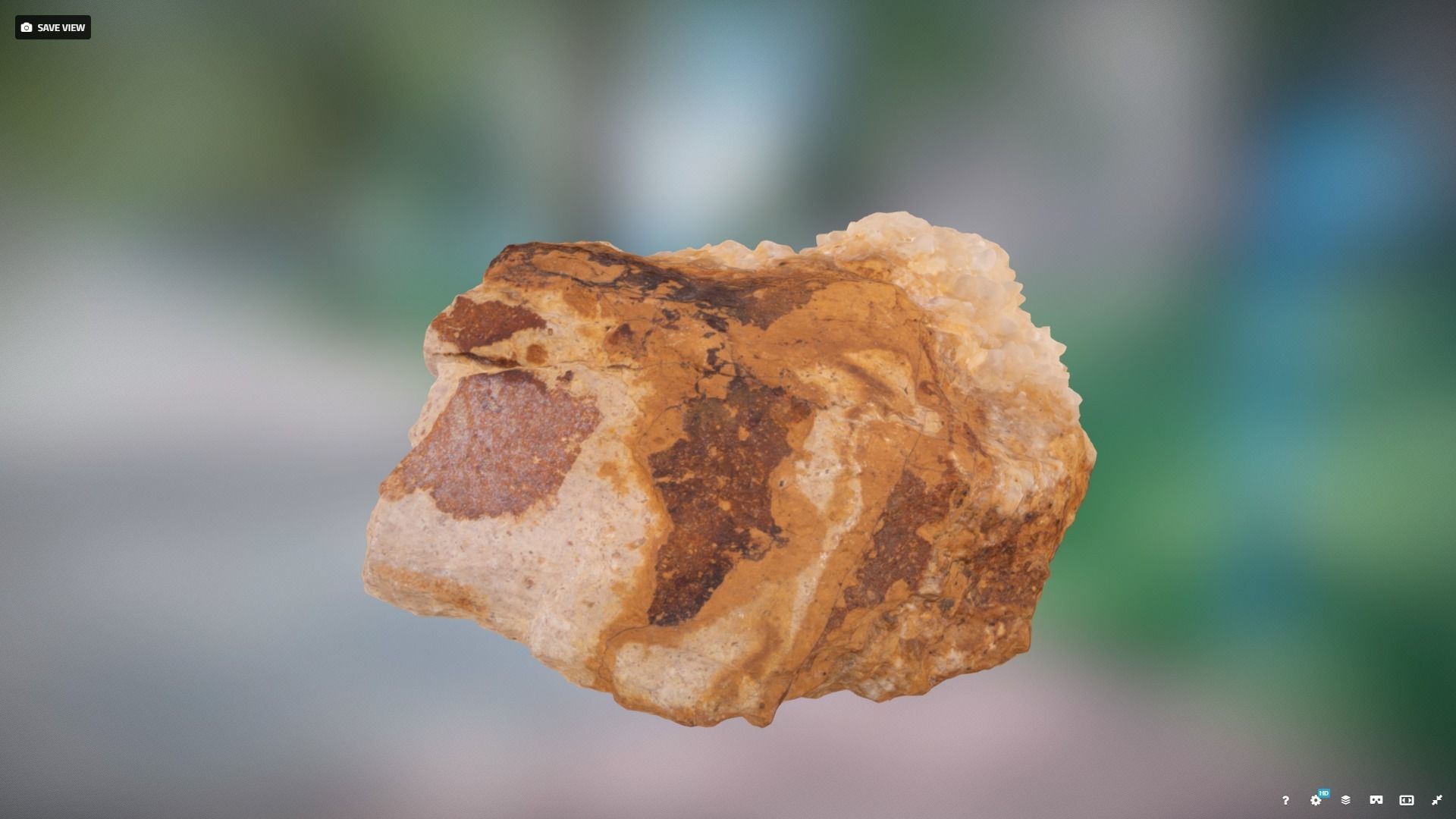 Quartz Crystal Geode Low-poly 3D model_5