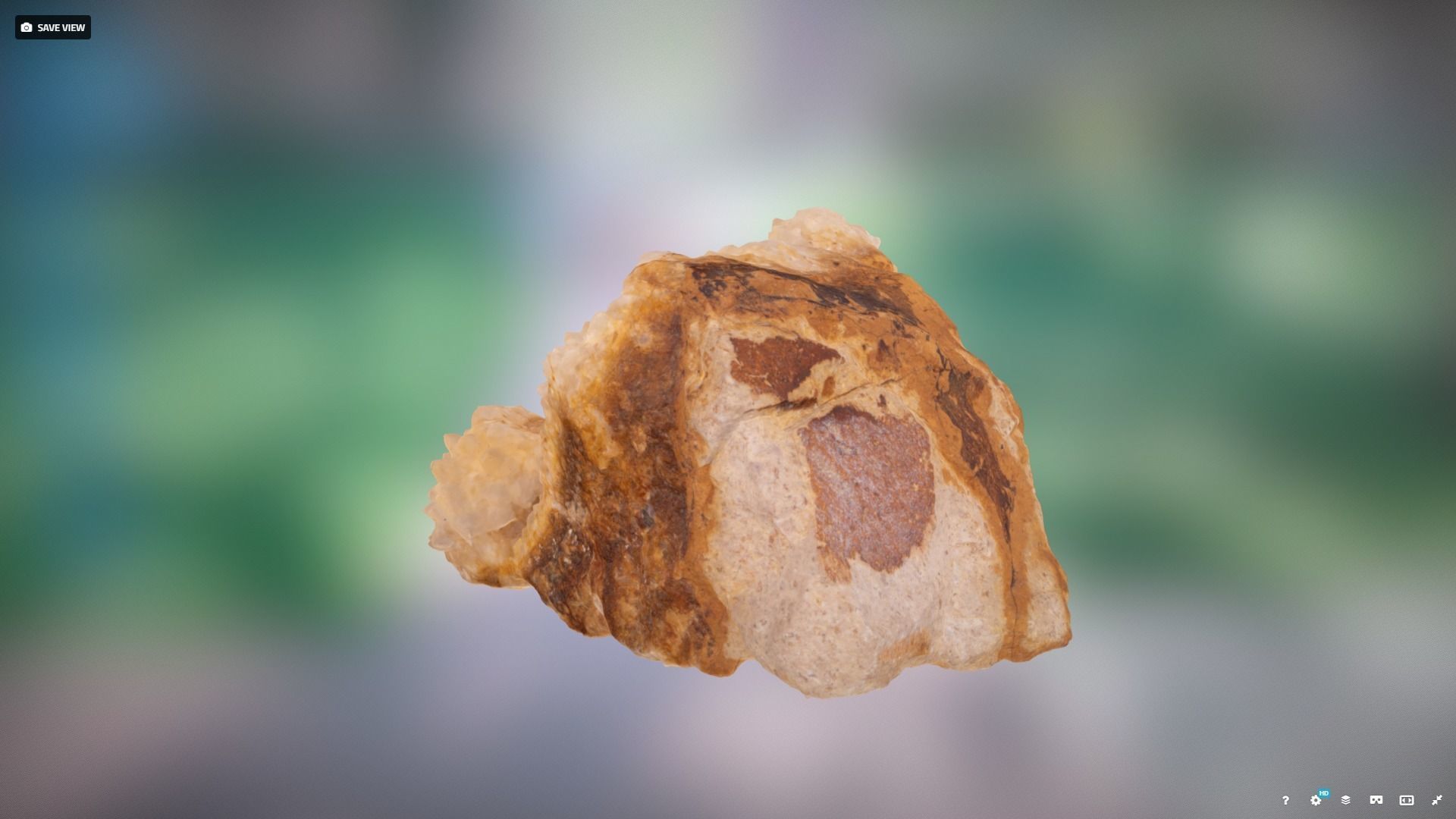 Quartz Crystal Geode Low-poly 3D model_2