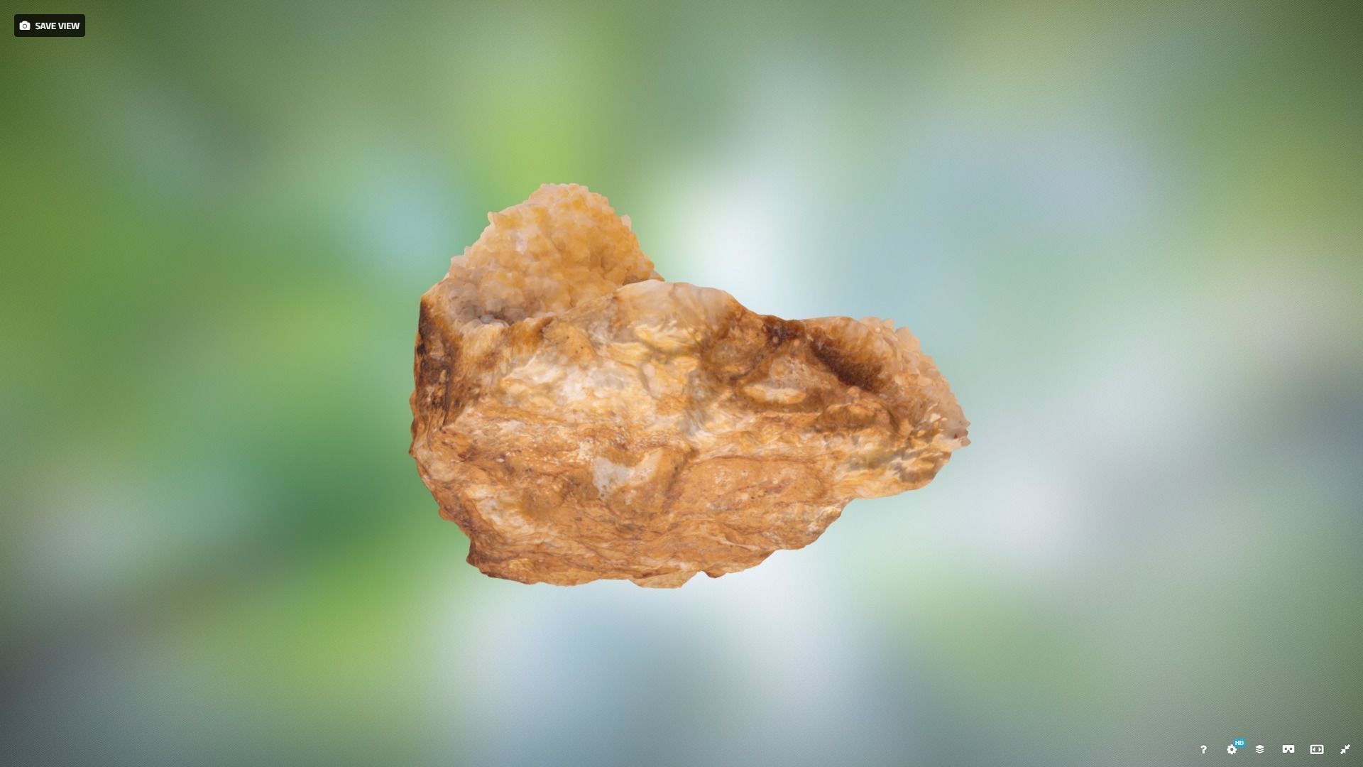 Quartz Crystal Geode Low-poly 3D model_1