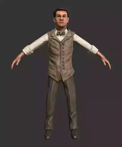 Male Character Suit Vintage 1920