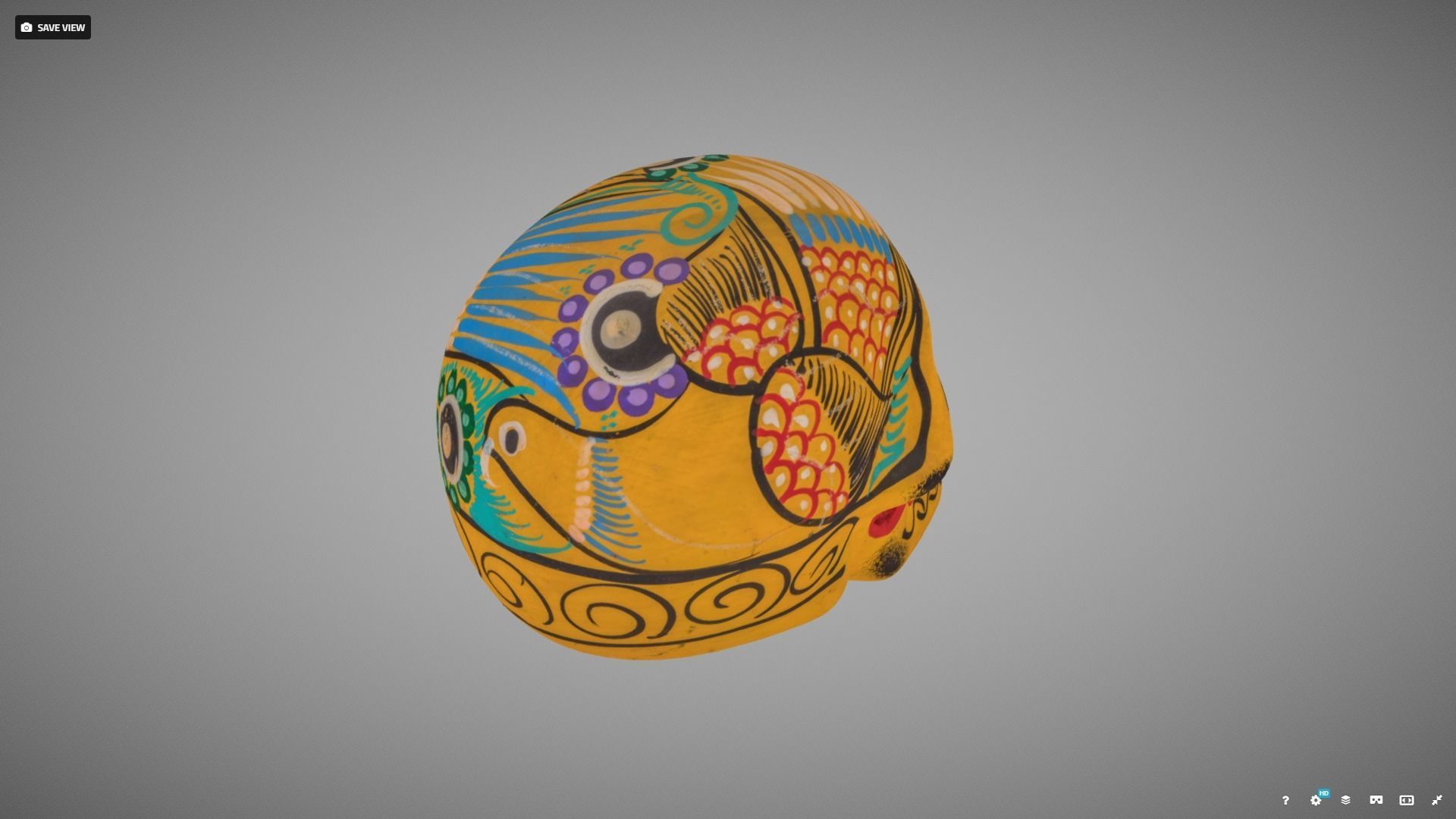Sugar Skull Low-poly 3D model_3