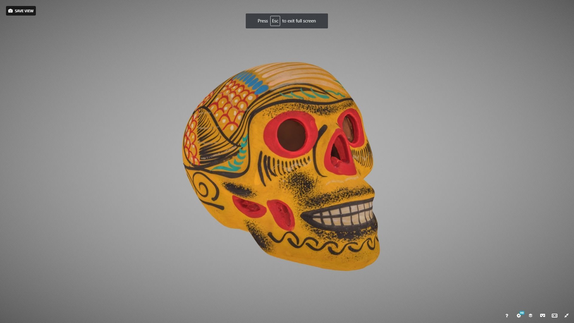 Sugar Skull Low-poly 3D model_1