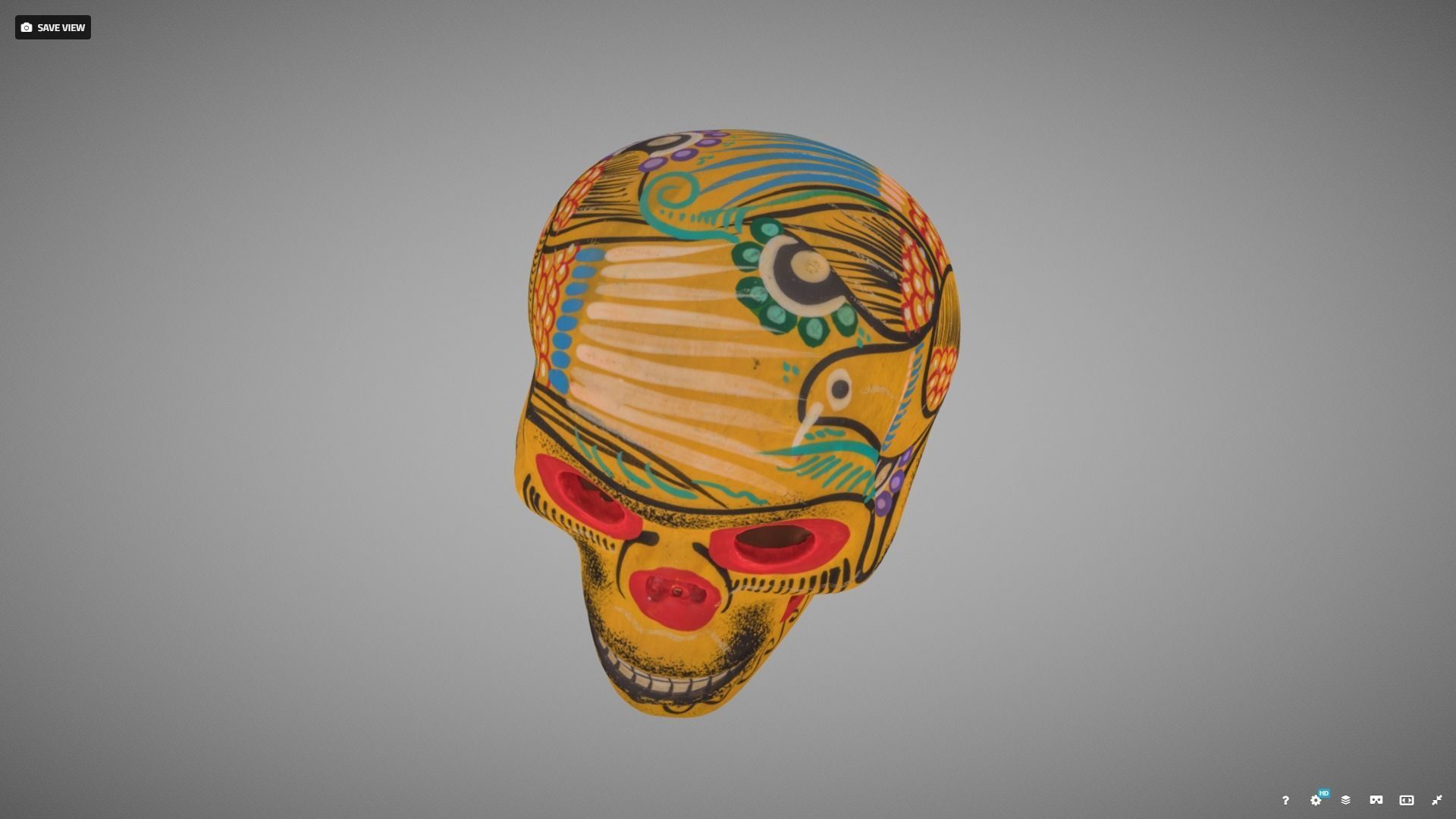 Sugar Skull Low-poly 3D model_4