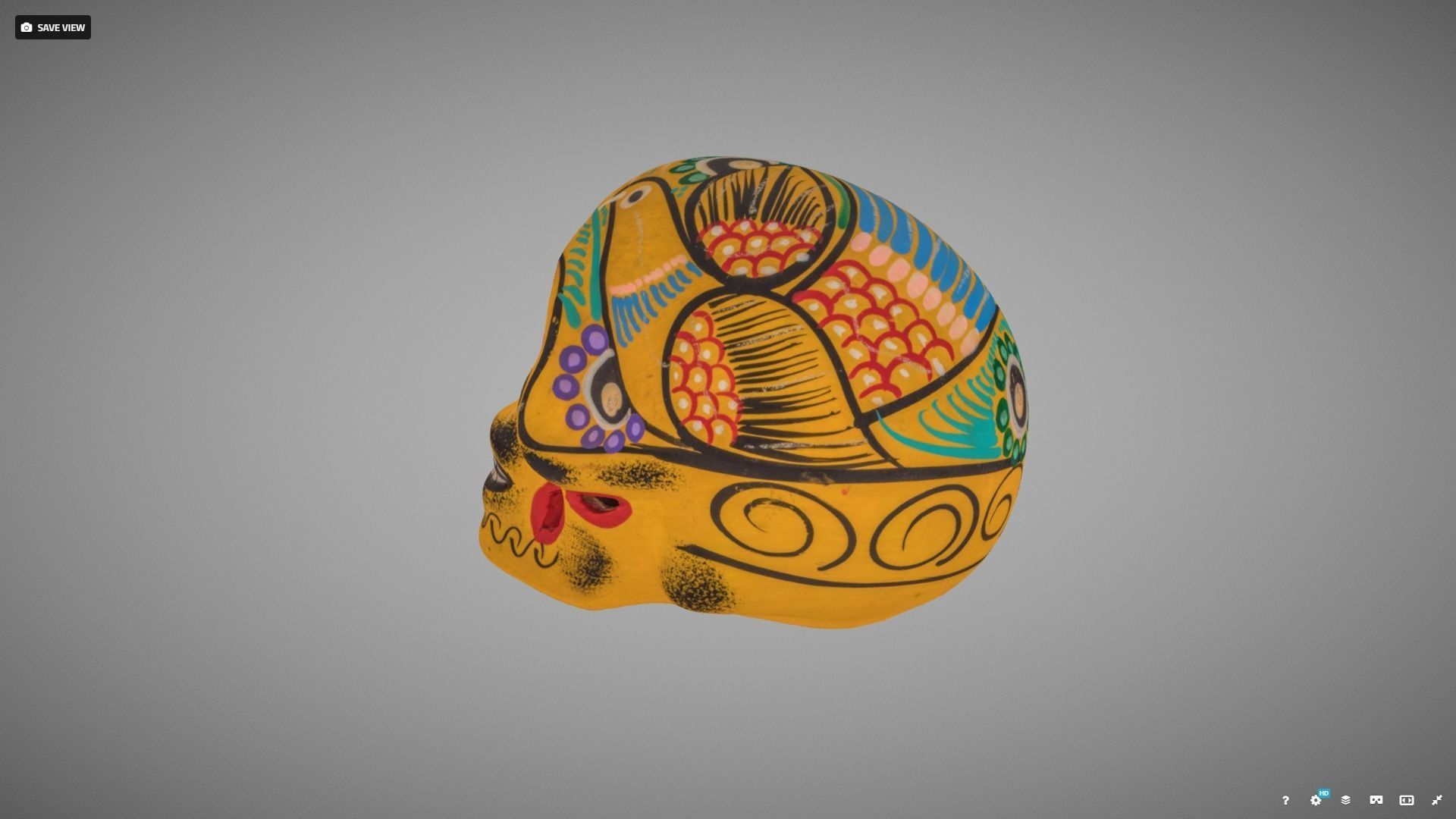 Sugar Skull Low-poly 3D model_2