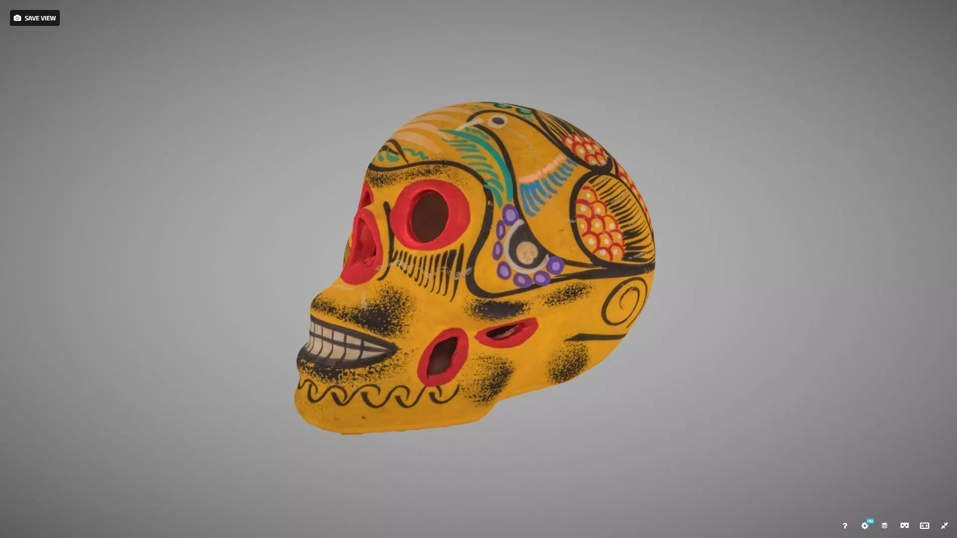Sugar Skull Low-poly 3D model_0