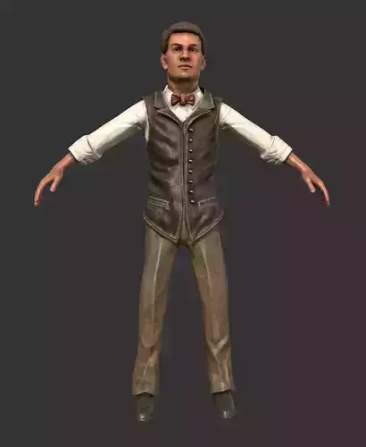 Man Adult Character 1920 Realistic Male