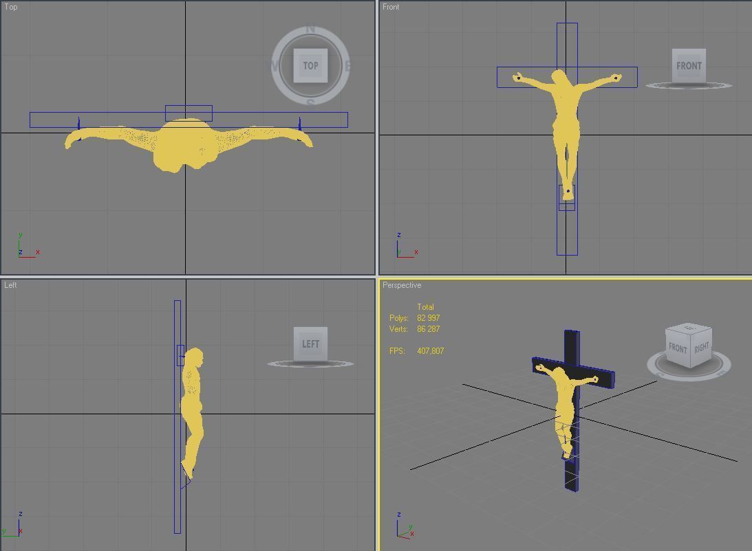 Crucifixion woman 3D model_30