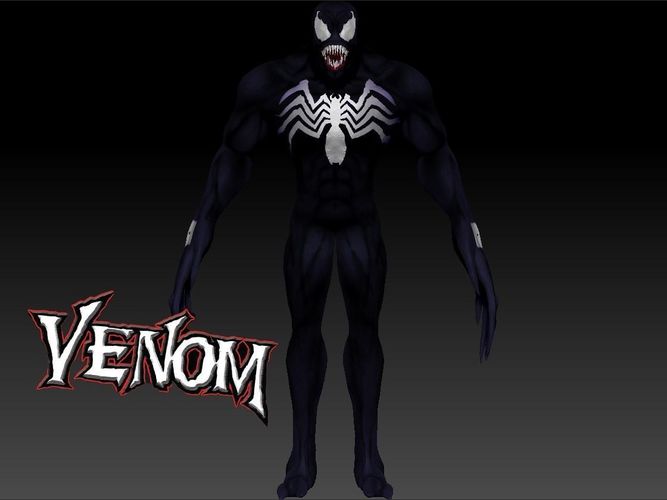 Venom - ZBrush 4R7 - Full Detailed - Rigged - MARVEL Classics Low-poly 3D model