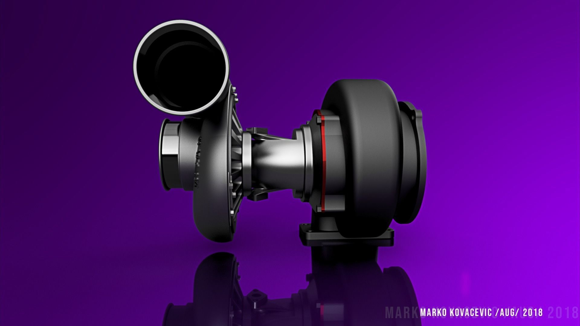 Turbocharger turbo 3D model_3
