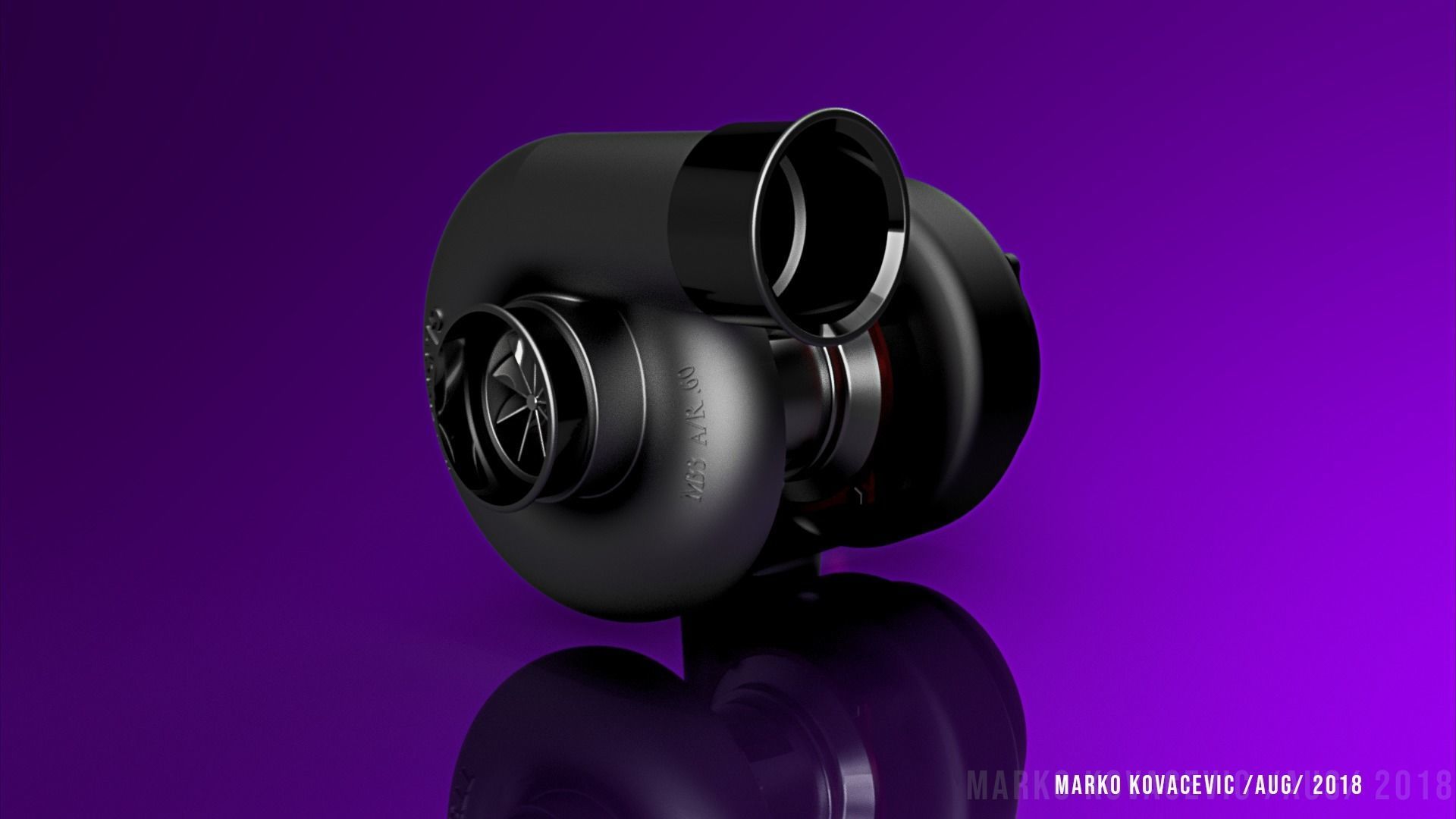 Turbocharger turbo 3D model_2