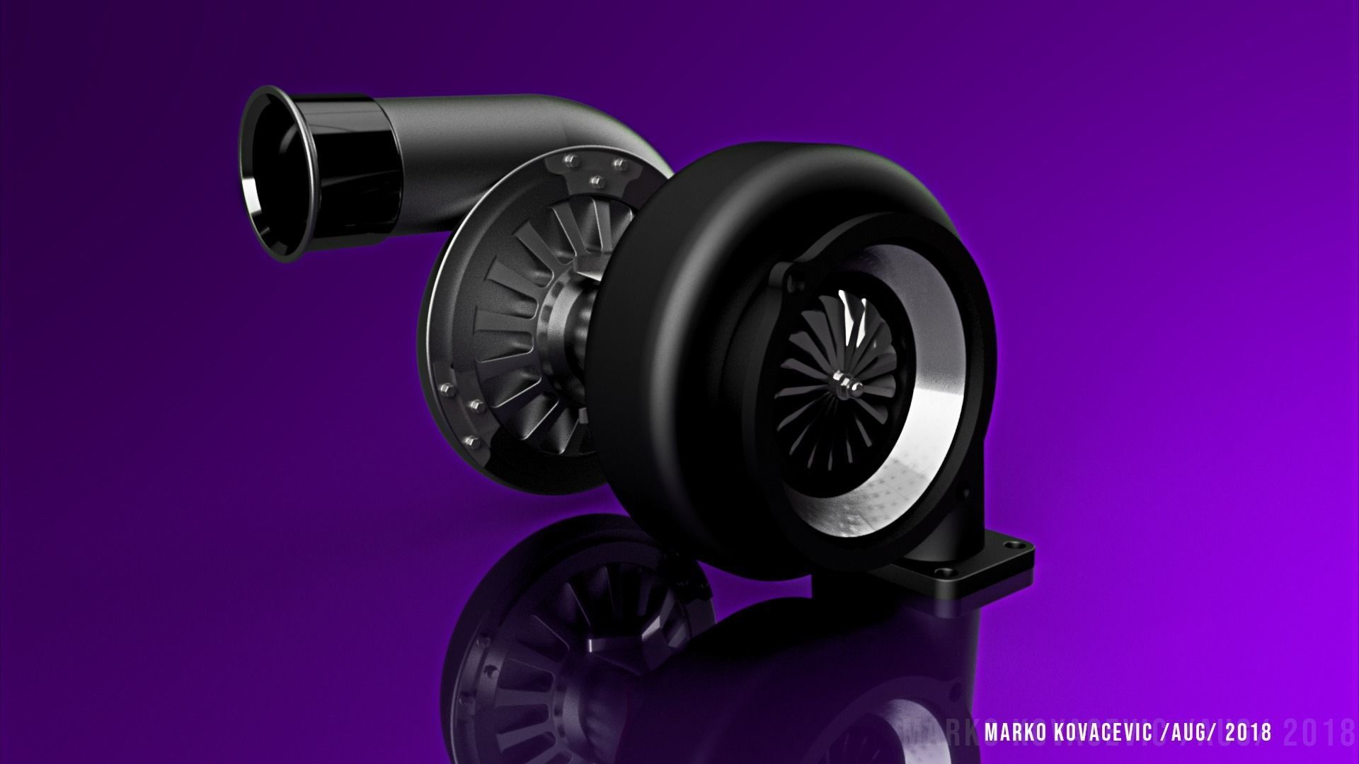 Turbocharger turbo 3D model_4