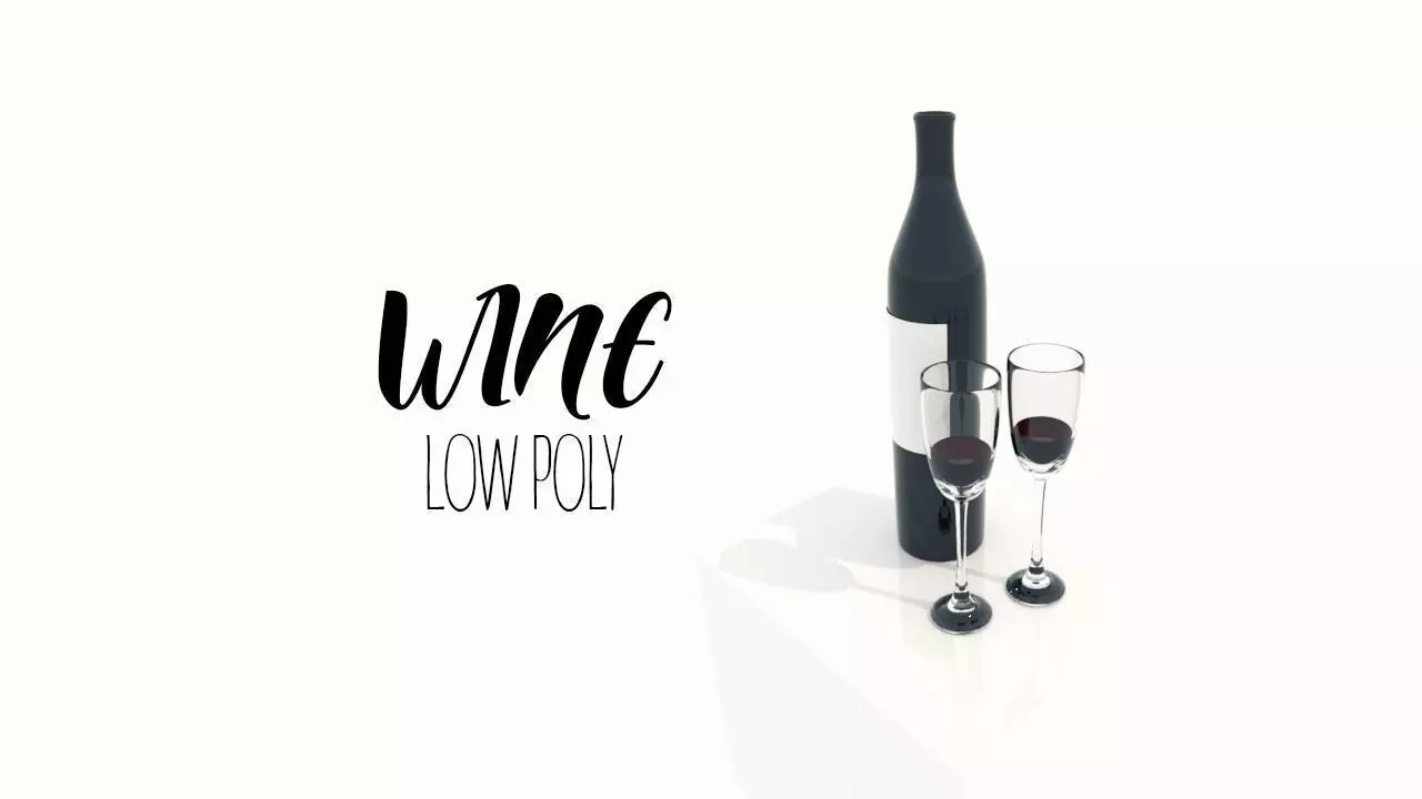Wine Bottle Free low-poly 3D model