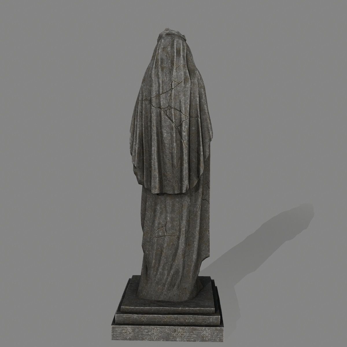 Woman Statue Low-poly 3D model_4