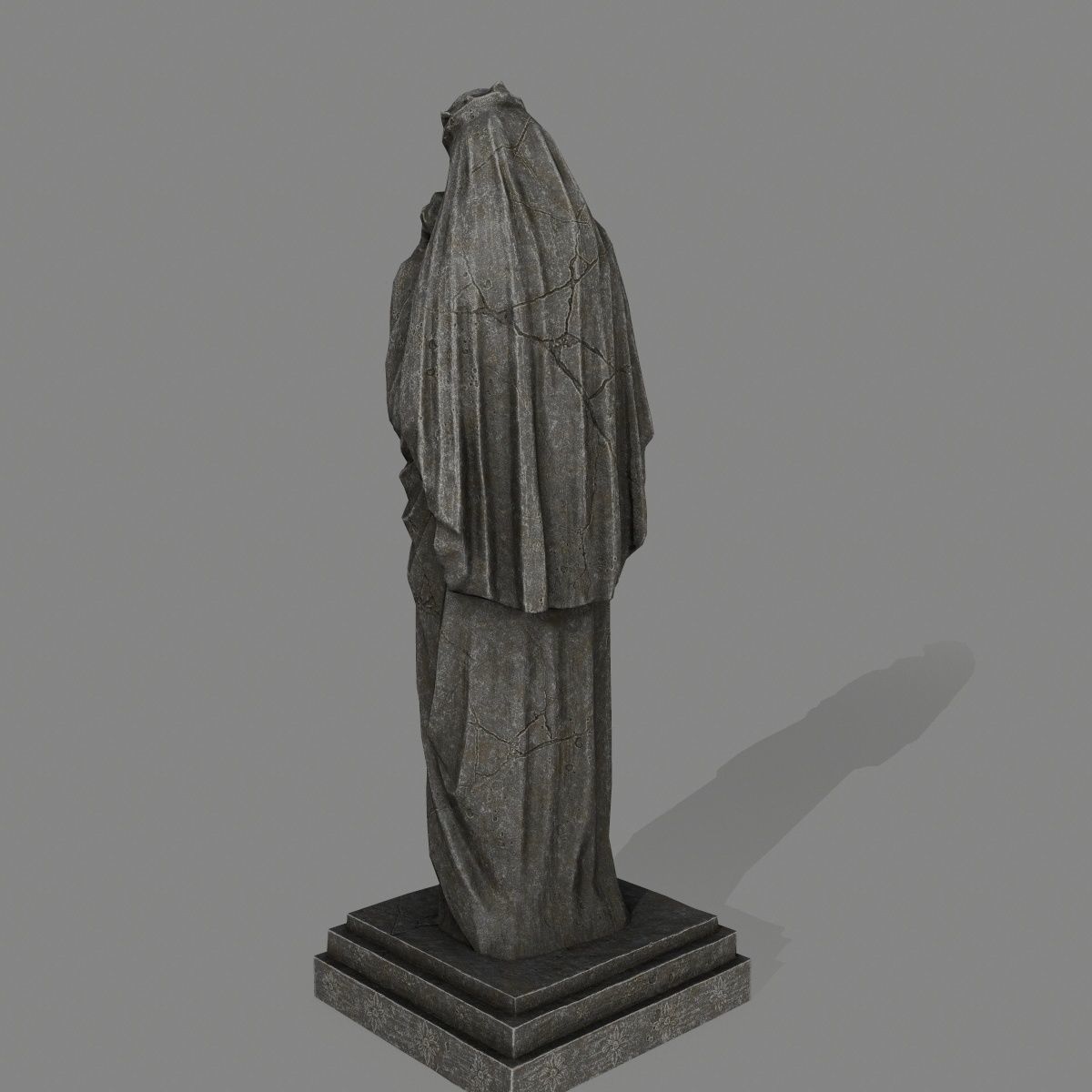 Woman Statue Low-poly 3D model_5